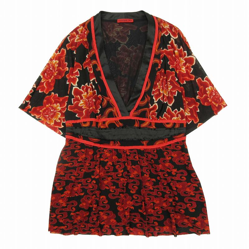 美品 08SS ヴィヴィアンタム VIVIENNE TAM チャイナ風 パワーネット 