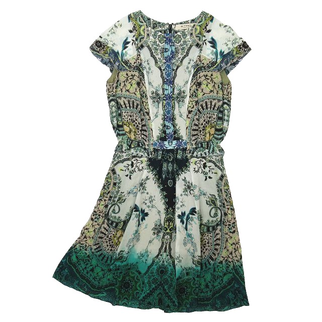 16ss エトロ ETRO シルク100％ 花柄 フラワー 総柄 シャツ ワンピース 