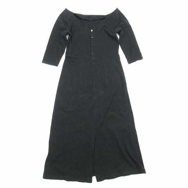 ロンハーマン Ron Herman ストレッチ素材 ワンピース 七分袖 バックV  