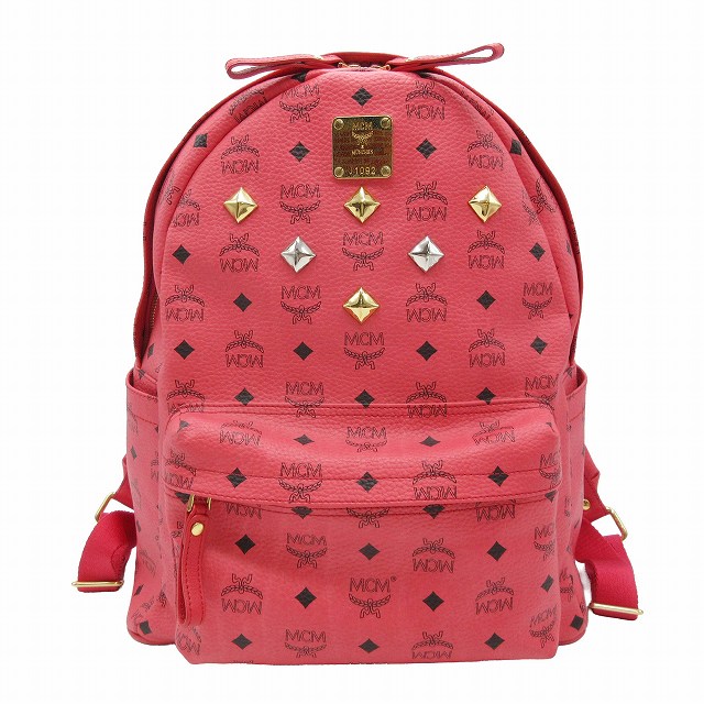 美品 エムシーエム MCM ヴィセトス スタッズ リュックサック バック