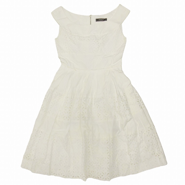 美品 2009年製 フォクシー FOXEY カットワーク デザイン レース  