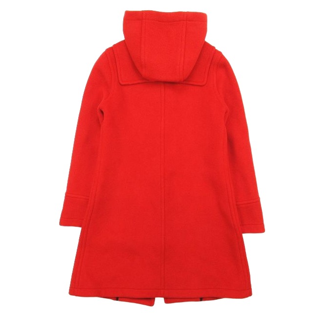 美品ロンドントラディションダッフルコート裏地チェックフード赤36