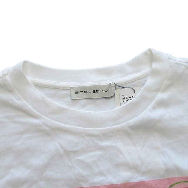 ETRO - 20ss エトロ ETRO タブロイド紙 テキスト ロゴ Tシャツ /♪7 未使用品 20ss エトロ ETRO タブロイド紙 テキスト 記事 ロゴ