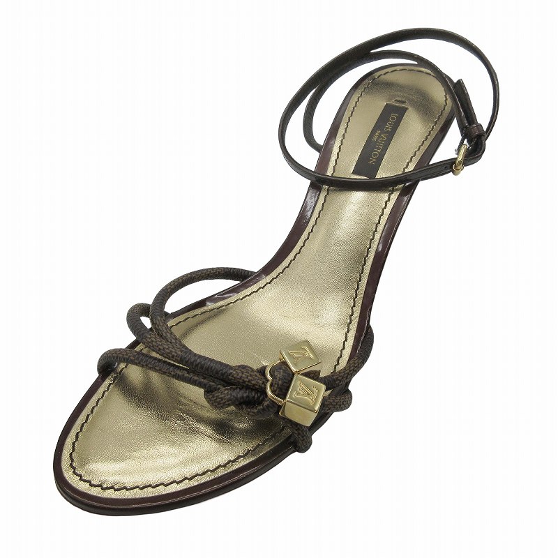 美品 ルイヴィトン LOUIS VUITTON ダミエ キューブ サンダル ミュール 