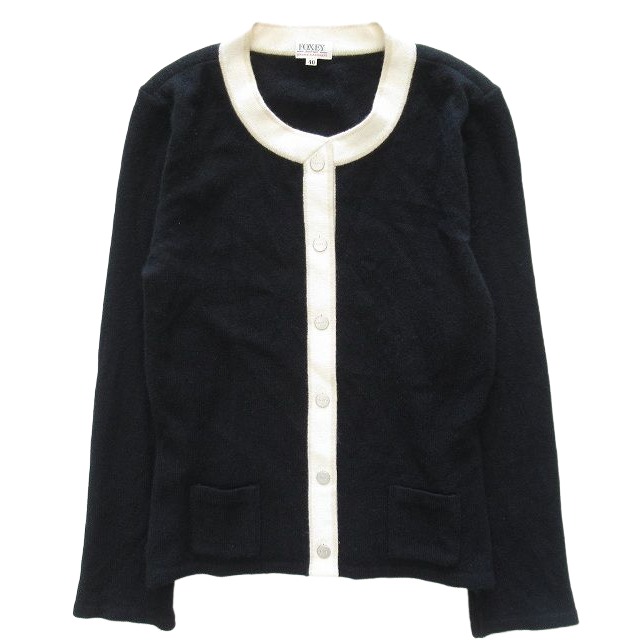 フォクシー FOXEY カシミヤ100％ バイカラー ニット カーディガン  