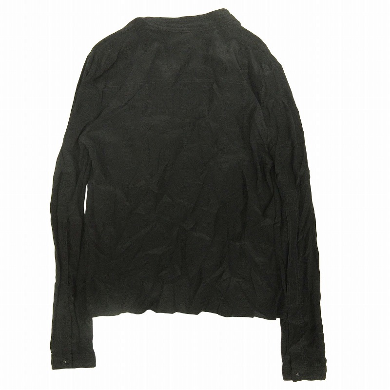 グッチ GUCCI シルク100％ 開襟 スキッパー シャツ ブラウス 