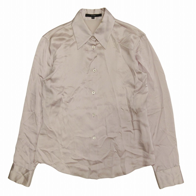 95年製 90s グッチ GUCCI ヴィンテージ シルク100％ シャツ ブラウス 