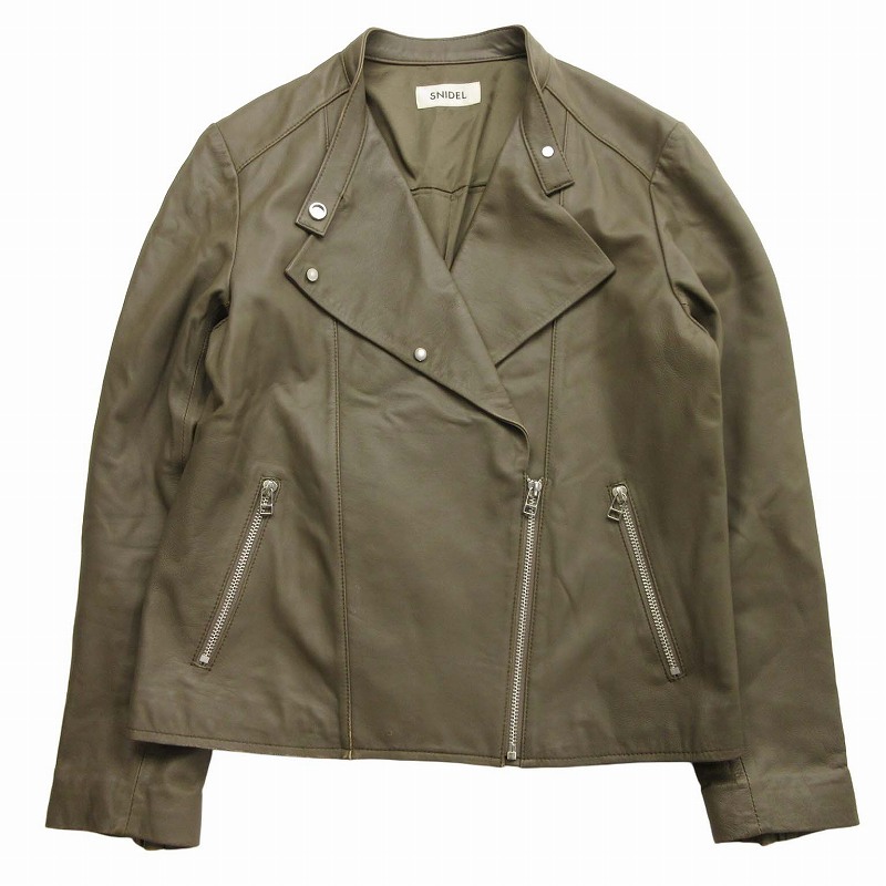 スナイデル SNIDEL ラムレザー ダブル ライダース ジャケット 羊革 
