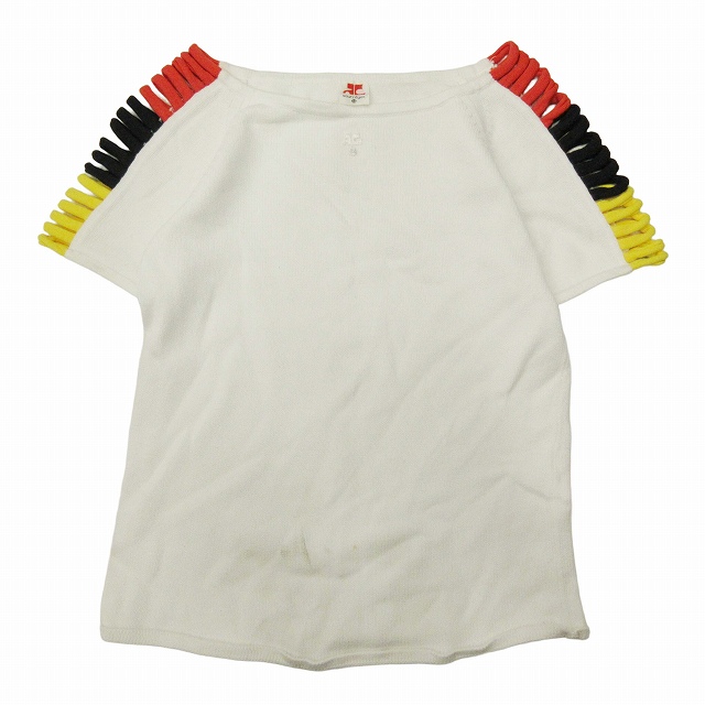 クレージュ 21 courreges 21 ロゴ 刺繍 ニット 半袖 フープスリーブ  