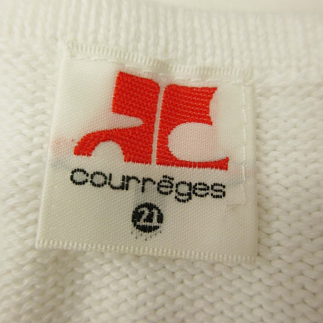 courregesワンポイント刺繍ワッペンロゴ半袖トップス9R