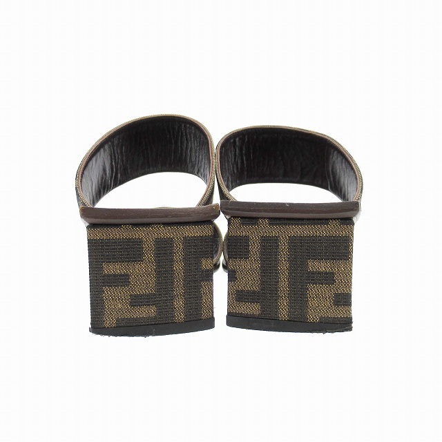 vintage フェンディ FENDI ズッカ柄 サンダル ミュール スクエア  