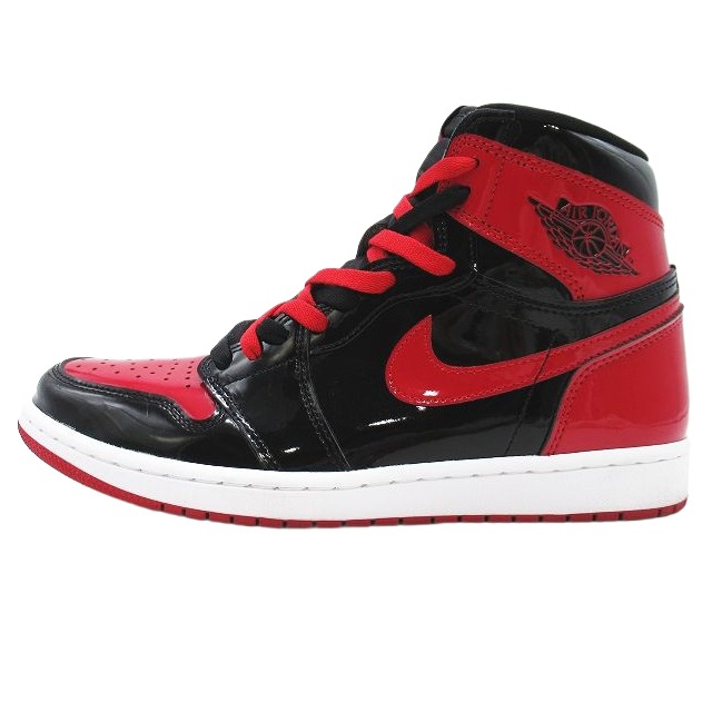 美品 ナイキ NIKE Air Jordan 1 High OG Patent Bred パテント  