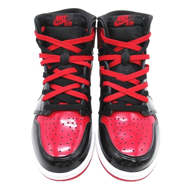 美品 ナイキ NIKE Air Jordan 1 High OG Patent Bred パテント  