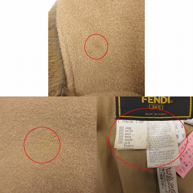 vintage フェンディ FENDI ウール シルク メルトン オーバー vintage フェンディ FENDI ウール シルク メルトン オーバー