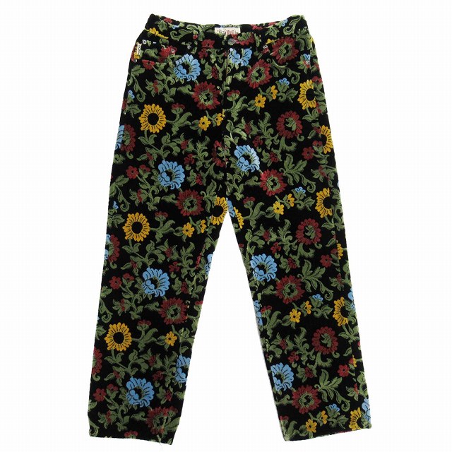 美品 21aw ステューシー STUSSY BIG OL JEAN FLORAL JACQUARD VELOUR 