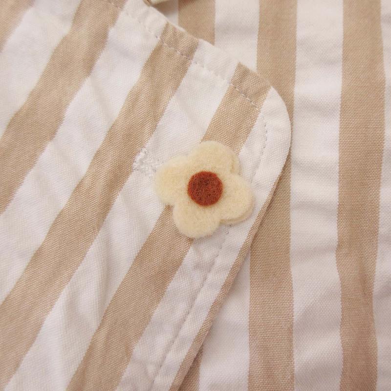 極美品 ラルディーニ LARDINI ストライプ シアサッカー コットン