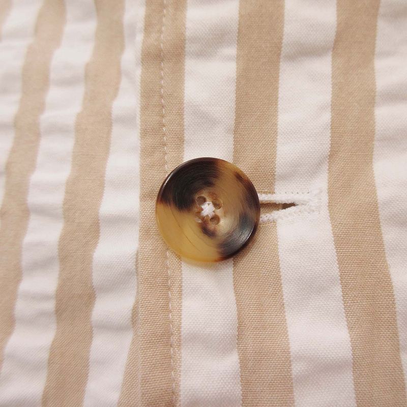 極美品 ラルディーニ LARDINI ストライプ シアサッカー コットン