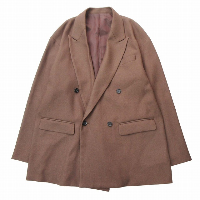 【美品】EDITIONS M.R ブラウン スエード ジャケット 46サイズ 美品 ミスターオリーブ MR.OLIVE RETORO POLYESTER TWILL DOUBLE BIG