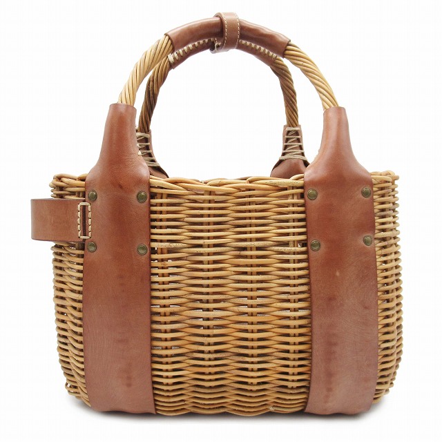 エバゴス　ラタンとレザーのカゴバッグ ebagos 【25AW 予約】2025年10月末～11月上旬頃入荷予定