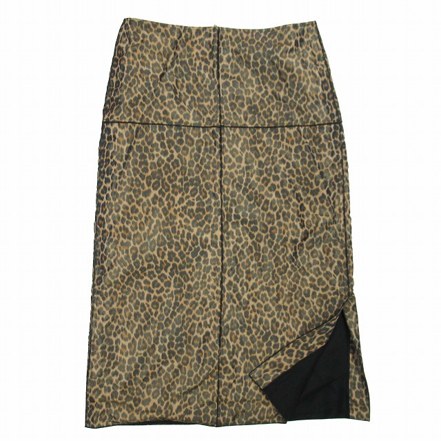 美品 ブラミンク BLAMINK レオパード柄 シャカシャカ素材 ミモレ