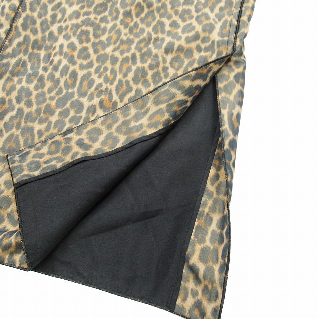 美品 ブラミンク BLAMINK レオパード柄 シャカシャカ素材 ミモレ