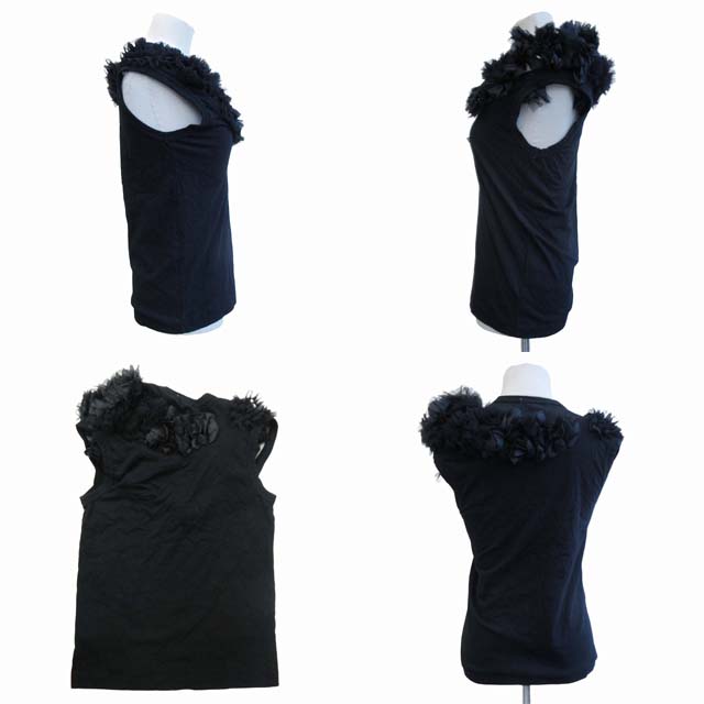 【BLACK COMME des GARCONS 】ノースリーブブラウス 07SS コムデギャルソン COMME des GARCONS フリル チュール