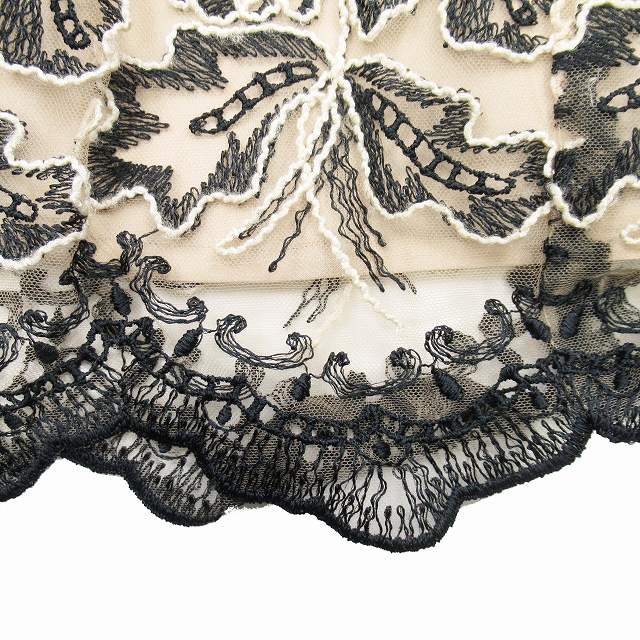 美品 グレースクラス 36 チュール　スカート　刺繍 グレースコンチネンタル チュールリボン刺繍スカート / GRACE CONTINENTAL | GRACE