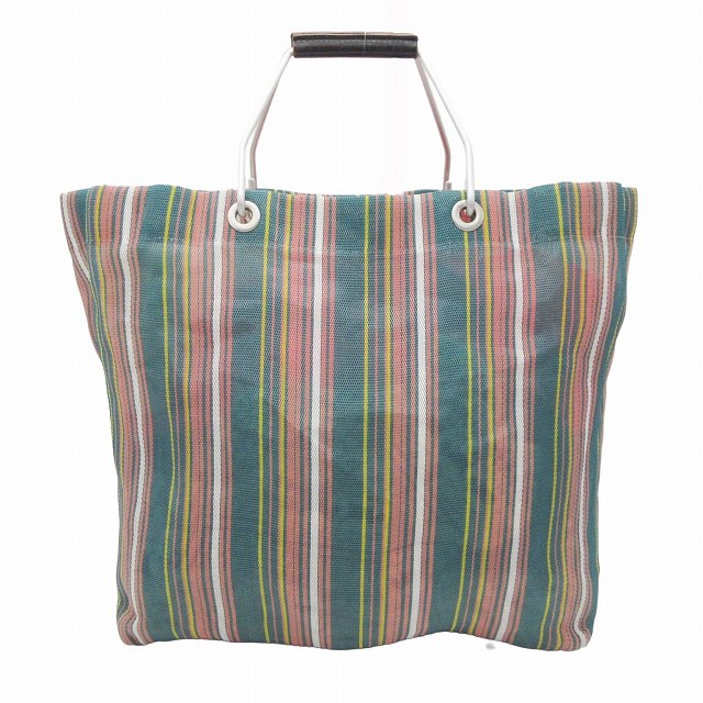MARNIマーケット ストライプナイロンバッグ ✨美品✨マルニ MARNI MARKET ストライプバッグ ナイロン メッシュ