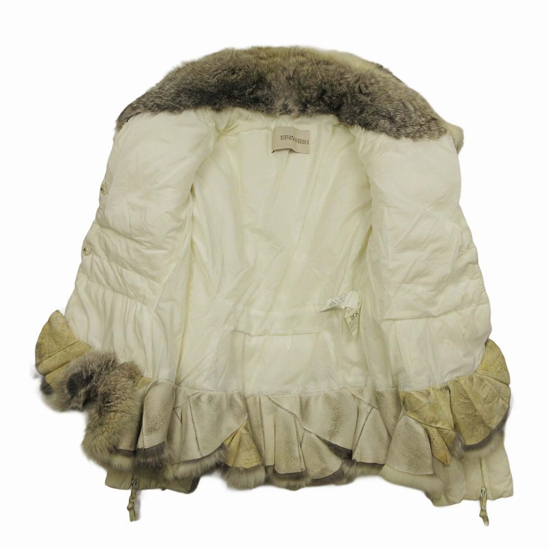 ERMANNO SCERVINO カットレース ダウンジャケット 42 ERMANNO SCERVINO シルバー ダウンジャケット