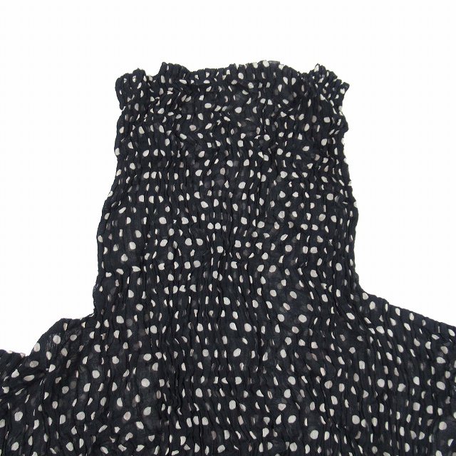 美品ISSEY MIYAKE 長袖トップス プリーツ加工 ドット柄