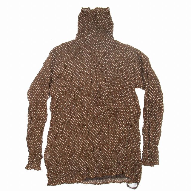 イッセイミヤケ　ブラウン　リバーシブル　ハイネック　プリーツ ISSEY MIYAKE - イッセイミヤケ ブラウン リバーシブル