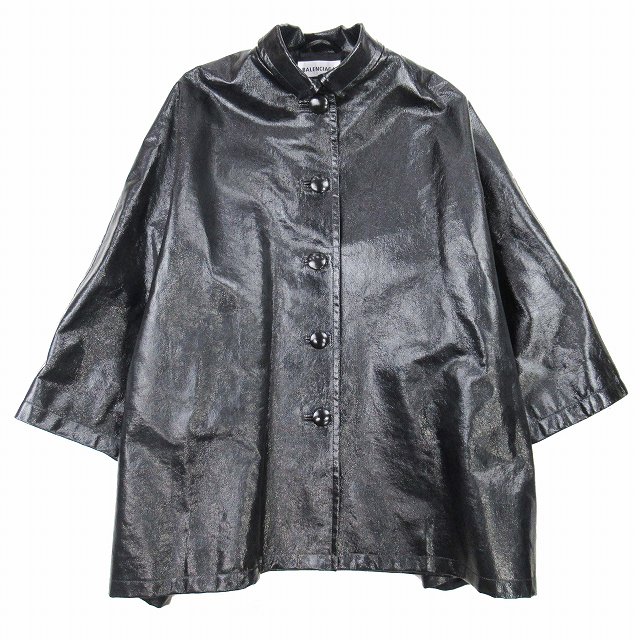 【美シルエット】バレンシアガ コート　グレー 美シルエット】バレンシアガ コートグレー