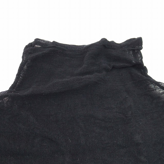 vintage 99aw ペルマネンテ イッセイミヤケ 製品染め コットン×レーヨン シアー ニット タートルネック 長袖 薄手 2 黒 ブラック vintage 99aw ペルマネンテ イッセイミヤケ PERMANENTE ISSEY