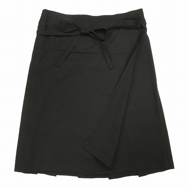 美品 マーガレットハウエル MHL. 前後2WAY ラップ プリーツ スカート 
