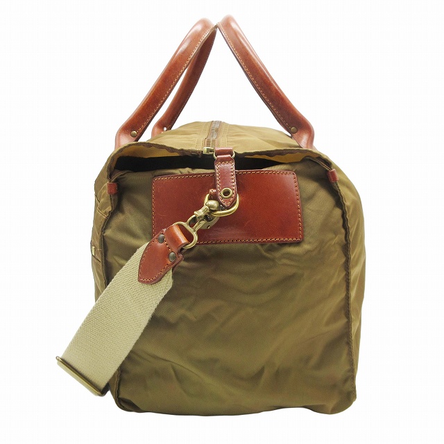 フェリージ P4/6 ボストンバッグ レザー ナイロン カーキ felisi