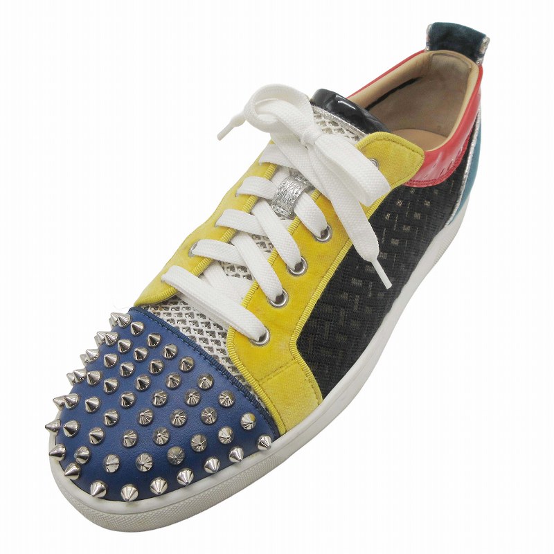 美品 クリスチャンルブタン Christian louboutin スタッズ メッシュ 