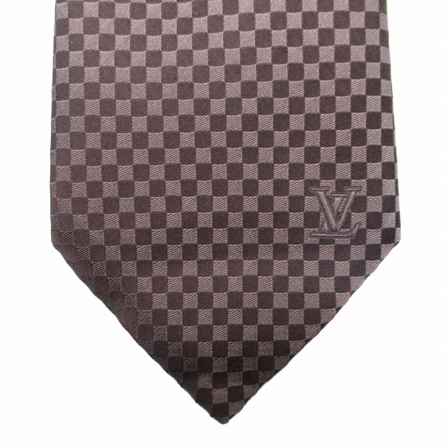 LOUIS VUITTON ブラック ダミエチェック柄 ネクタイ Louis Vuitton