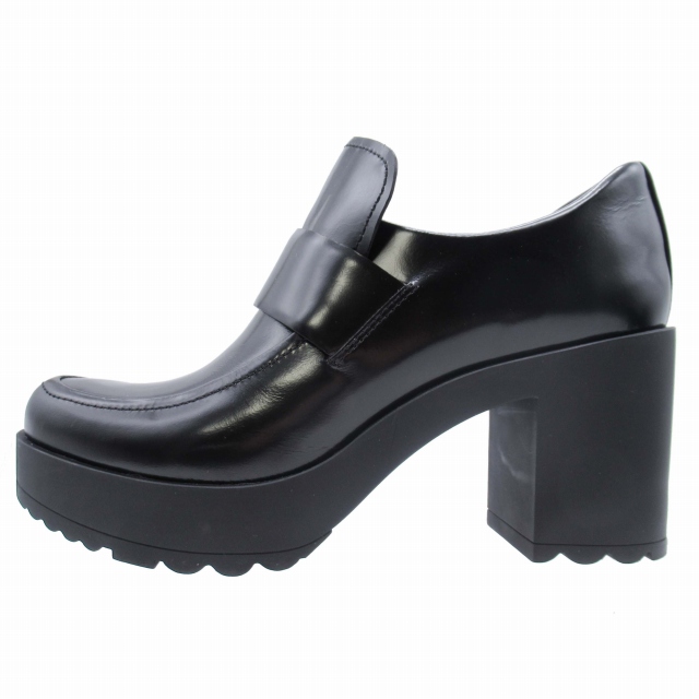 PRADA ブラッシュドレザー チャンキーヒール ローファー 【公式通販】