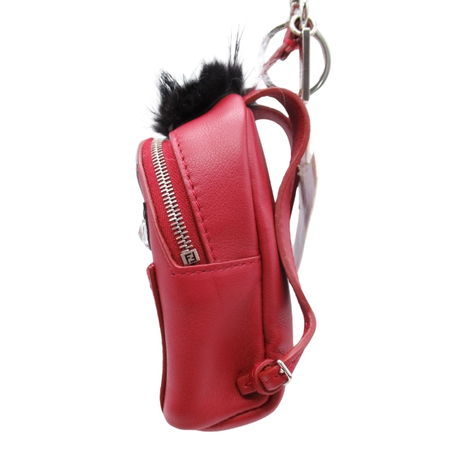 FENDI フェンディ モンスター　バグズ　リュック チャーム レッド レザー FENDI フェンディ モンスター バグズ リュック チャーム レッド レザー