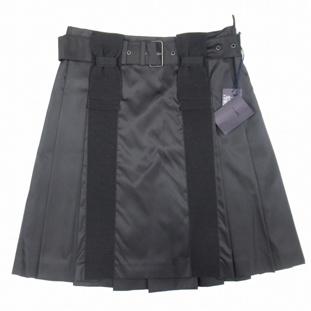 PRADA プリーツスカート ブラック グレー 【公式通販】