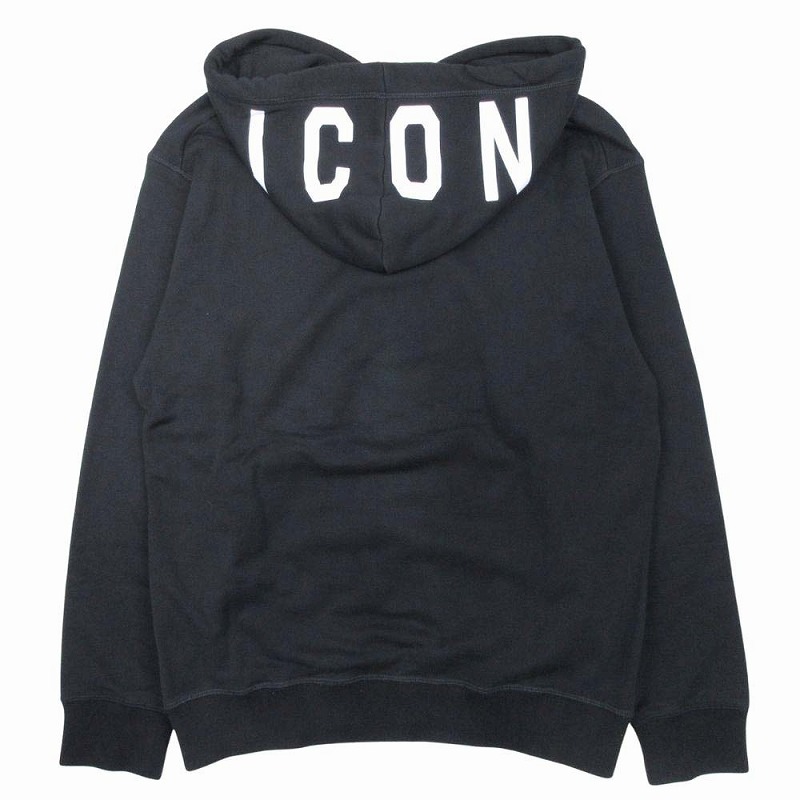 極美品 19aw ディースクエアード DSQUARED2 ICON フードプリント 