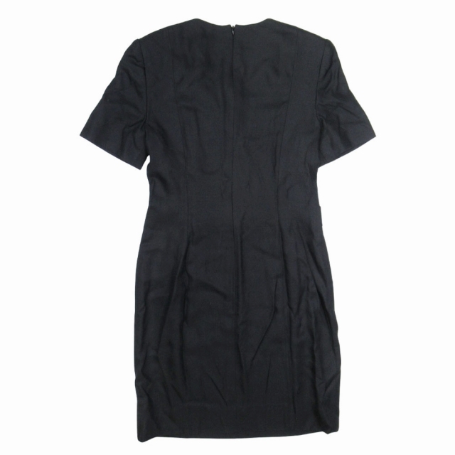 old celine 半袖ワンピース　ブラック 美品 vintage オールドセリーヌ CELINE トリオンフ 金ボタン 半袖