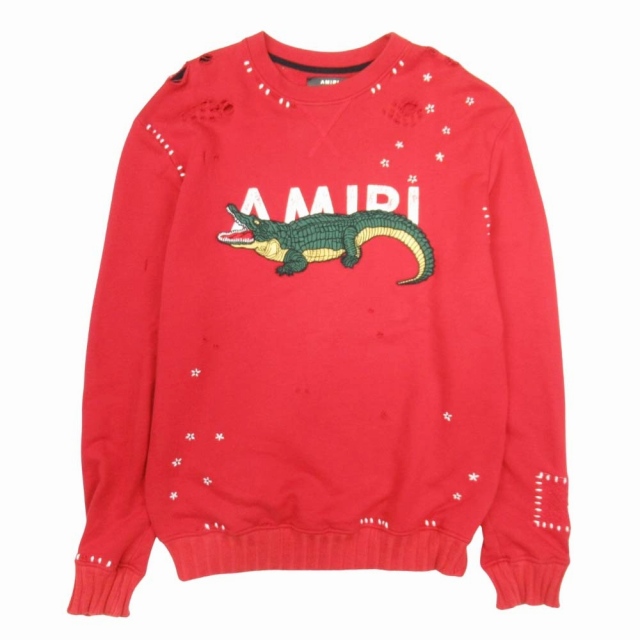 AMIRI アミリ ショットガンダメージ加工 スウェット ブラック系 AMIRI アミリ ショットガンダメージ加工 スウェット ブラック系