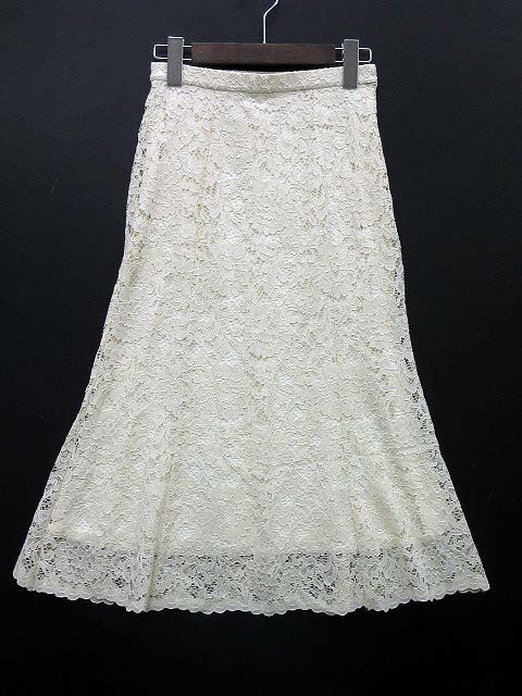 ユニクロ Uniqlo レース フレア スカート ミモレ丈 オフホワイト S レディース 013 ベクトルパーク