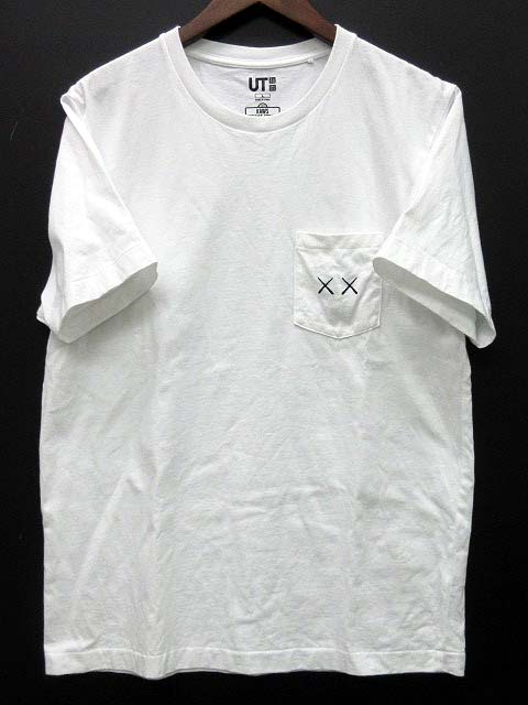 ユニクロ Uniqlo カウズ Kaws セサミストリート ポケット Tシャツ カットソー バックプリント 半袖 ホワイト 白 L メンズ 013 ベクトルパーク