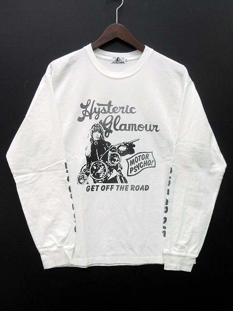 ヒステリックグラマー Hysteric Glamour Motor Chick リブ付き ロング Tシャツ 長袖 ロンt ホワイト 白 S cl04 メンズ 013 ベクトルパーク
