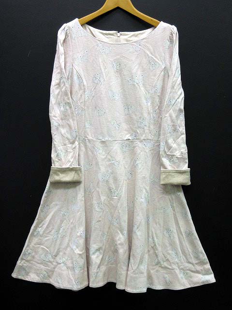 フランシュリッペ Franche Lippee うじゃうじゃ うさぎ ワンピース 膝丈 長袖 ライトピンク M レディース 013 ベクトルパーク