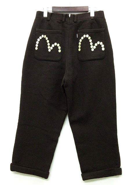 エヴィス Evisu 肉厚 ウール パンツ ロールアップ ゴルフ カモメ ブラウン 茶 2 メンズ 013 ベクトルパーク