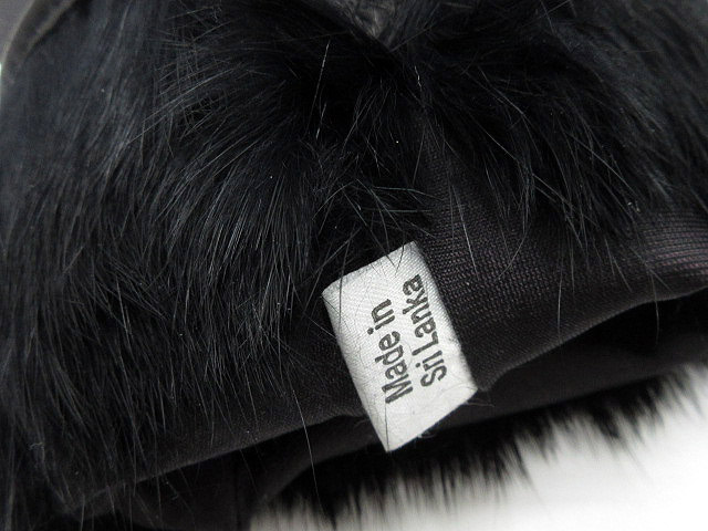 クロエ CHLOE 羊革 ラムレザー 手袋 グローブ リアルファー 黒