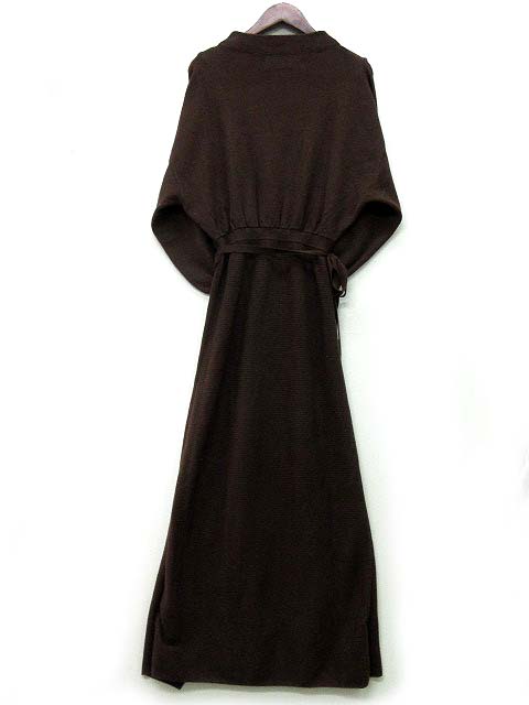 ラグナムーン Lagunamoon ロールスカート ニット ロング ワンピース 長袖 リボン ブラウン 茶 S 19aw レディース 013 ベクトルパーク